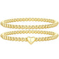 M MOOHAM Gold Initial Bracelets for Women Girls - 14K Gold Plated Bracelet for Women Trendy Letter A-Z Bracelets Dainty Heart Bracelet, Personalized Jewelry Gifts - color: L