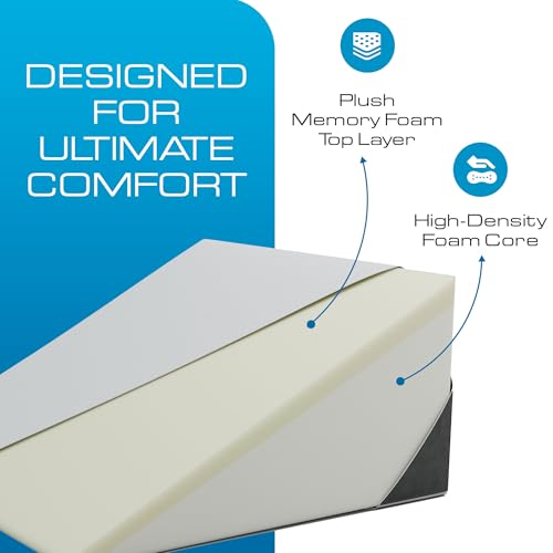 Kolbs Bed Wedge Pillow for Sleep Apnea, FSA Eligible Acid Reflux, and Back Pain Relief, with Chic Jacquard Cover - Headboard Wedges for Sleeping (Standard Wedge 12" Height) - size: Standard Wedge 12" Height