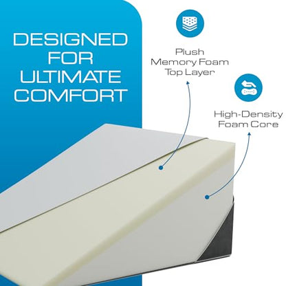 Kolbs Bed Wedge Pillow for Sleep Apnea, FSA Eligible Acid Reflux, and Back Pain Relief, with Chic Jacquard Cover - Headboard Wedges for Sleeping (Standard Wedge 12" Height) - size: Standard Wedge 12" Height