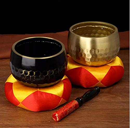 Singing Bowl Tibetan Buddhist Singing Bowl Hand Hammer Yoga Copper Gift Bowl(E) - color: E