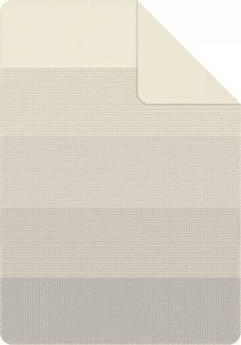 IBENA Salerno 100% Organic Cotton Cuddly Soft Jacquard Woven Ombre Throw Blanket (Grey) - color: Grey