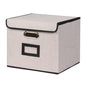 Large Square Storage Bin with Lid, Foldable Organizer Box with Handles & Label Design, for Office, Closet, Home, Documents, Grey, 12.20 x 10.63 x 10.63 Inches, 1 Pack - color: Grey, style: Square - 1 Pack