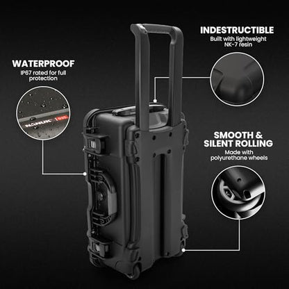 NANUK 935 Pro Photo with N-Cubik – Waterproof Travel Camera Hard Case with 13L N-Cubik Insert and Wheels, 22” x 14” x 9”, Dustproof and Impact-Resistant, Airline Carry-On Approved – Black - size: 935 with 1 Mobile Organizer