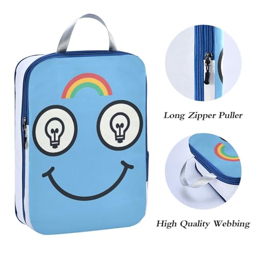 Reusable 3 Piecing Packing Travel Bag Polyester Folding Closet Organizer, Lightbulb Inspired Look (3 Set) - color: Lightbulb Inspired Look