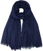 Women Summer Scarfs Lightweight Large Long Gauze Shawl Linen Beach Wrap Plain 75”×43” - color: Navy1