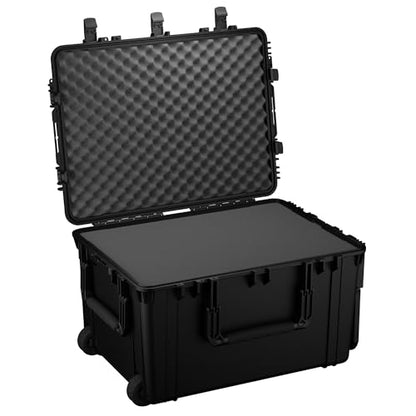 Condition 1 33" Large Rolling Hard Case Model 2152, Lockable Storage Box, IP67 Waterproof Plastic Case Protective Luggage, Camera Tactical Gear, Made in USA, 32.95"x 24.96"x18.74" Black