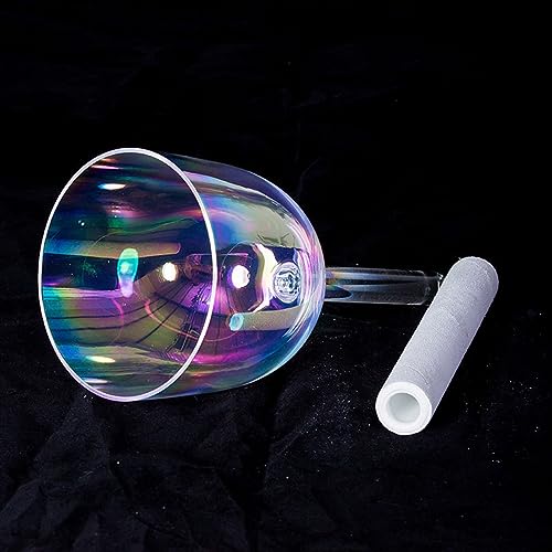 Hand-held Colourful Clear Crystal Singing Bowl With Heavy Duty Carrying Case, Professional Sound Healing Instrument for Yoga Meditation Zen (Color : 7Inch B3) - color: 7Inch B3