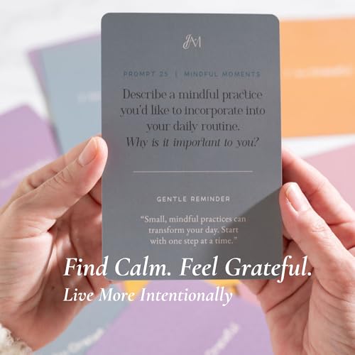 I Am Grateful — Weekly Gratitude Journal Set | 52 Prompt Cards, A5 Journal, Wooden Display Stand & Guided Audio | Mindfulness Gift for Women & Men