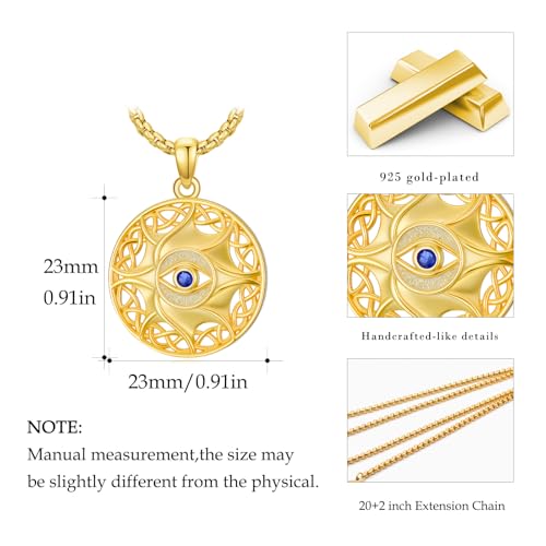 Evil Eye Necklace for Women 925 Sterling Silver, Protection Necklace with Blue Evil Eye Charm, Evil Eye/Lotus Pendant Jewelry, Birthday Christmas Gifts for Her - style: Evil Eyes 03