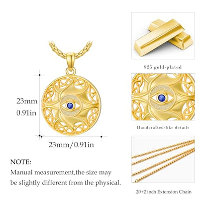 Evil Eye Necklace for Women 925 Sterling Silver, Protection Necklace with Blue Evil Eye Charm, Evil Eye/Lotus Pendant Jewelry, Birthday Christmas Gifts for Her - style: Evil Eyes 03