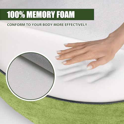 Meditation Cushion - Floor Pillow, Enlarge High Density Extremely Firm, Large Big Foam Floor Cushion Seating for Adults - Premium Yoga Pillows for Adults Gifts for Women, Men Green