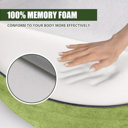 Meditation Cushion - Floor Pillow, Enlarge High Density Extremely Firm, Large Big Foam Floor Cushion Seating for Adults - Premium Yoga Pillows for Adults Gifts for Women, Men Green