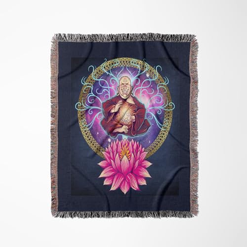 3dRose Buddhist Monk Meditating with Lotus Woven Blanket