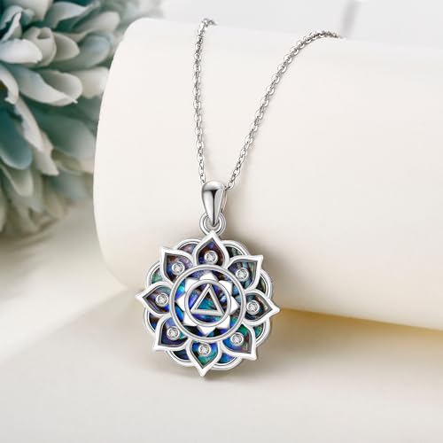 Sterling Silver S925 Om/AA Necklace Sobriety Gifts for Women Christmas Gift - style: AA