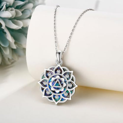Sterling Silver S925 Om/AA Necklace Sobriety Gifts for Women Christmas Gift - style: AA