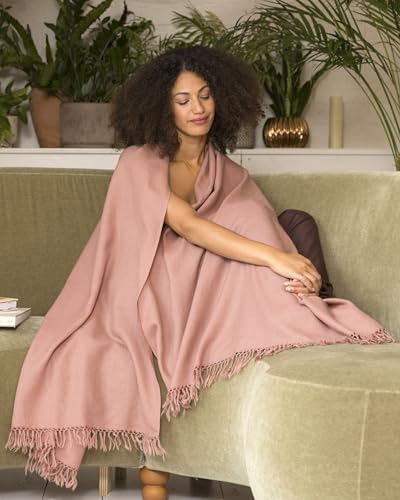 likemary Pashmina Shawls and Wraps - Large Merino Wool Blanket Scarf for Women - Handmade Travel, Meditation & Festival Wrap - color: Dusty Pink 40" X 80"