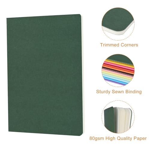 ZCZN 48 Pack Colorful Blank Notebooks Bulk, A5 Journals with 12 Colors, 60 Pages/30 Sheets, 8.3x5.5 Inch, Plain Paper, Travel Writing Journal Notebooks for Work & School