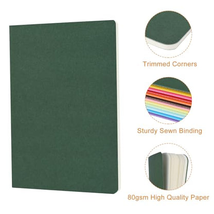 ZCZN 48 Pack Colorful Blank Notebooks Bulk, A5 Journals with 12 Colors, 60 Pages/30 Sheets, 8.3x5.5 Inch, Plain Paper, Travel Writing Journal Notebooks for Work & School