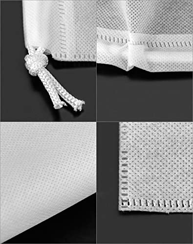 QWORK Drawstring Dust Covers, 6 Pcs Breathable Non-woven Fabric Large Cloth Storage Pouch String Bag for Handbags Purses Shoes