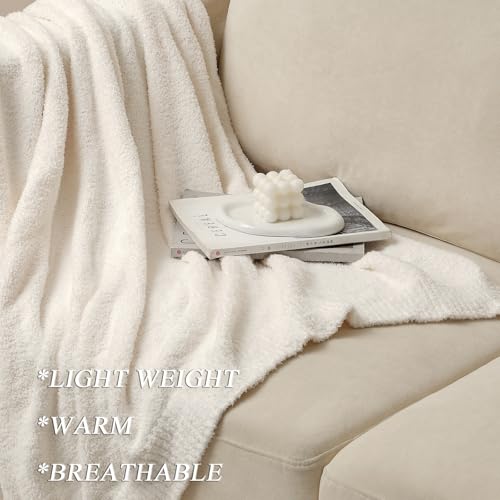 bearberry Super Soft Fluffy Throw Blanket Lightweight Cozy Warm Bed Blankets for Couch Bed Sofa All Season (Cream, 60”x80”) - color: Cream, size: Twin(60″x80″)
