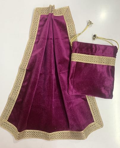 SMMS Spiritual Velvet Table Cloth Altar Tarot Spread (Wine, Small- 46cm*46cm/ 18inch*18inch) - color: Wine, size: Small- 46cm*46cm/ 18inch*18inch