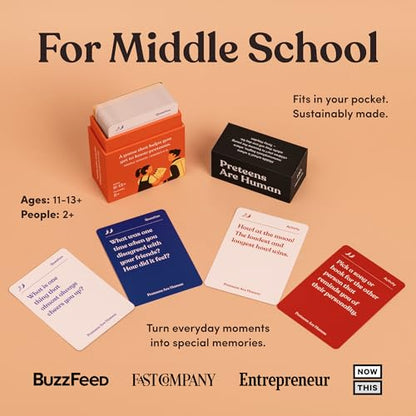 Preteens are Human | 140 Conversation Cards to Help You Get to Know Preteens | Card Game for Middle School Preteens | Designed by Experts for Grades 6-8 | Ages 11-13+ - style: Preteens Are Human