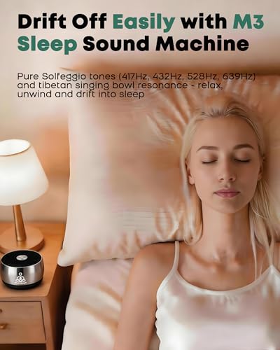 Meditation Sound Machine, Frequency Generator Instrument,PUVIDJUT Tone Device - Solfeggio Frequencies Bath for Yoga, Mindfulness,Meditation System of Chakra, 5 Tones Optional, 3 Timer Modes - color: Onyx Black