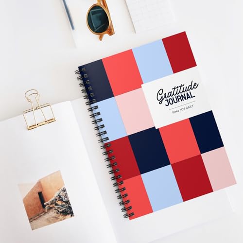 Spiral Gratitude Journal | Matte Geometric Notebook H