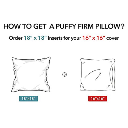 Oubonun 18"x18" Pillow Inserts (Set of 2) - Throw Pillow Inserts with 100% Cotton Cover - 18 Inch Square Interior Sofa Pillow Inserts - Decorative Pillow Insert Pair - White Couch Pillow - style: 18x18 Inch (Pack of 2)