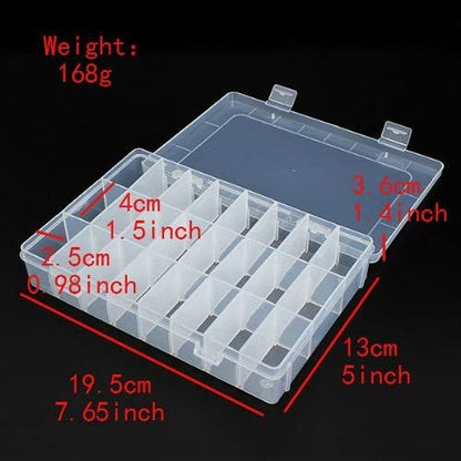 Kamay's Large Transparent Thick Hard 24 Grids Adjustable Compartment Slot Plastic Craft Storage Box Organizer For Toy Desktop Jewelry Accessory Drawer Or Kitchen Removable Dividers Container - style: L24 Compartment Slot