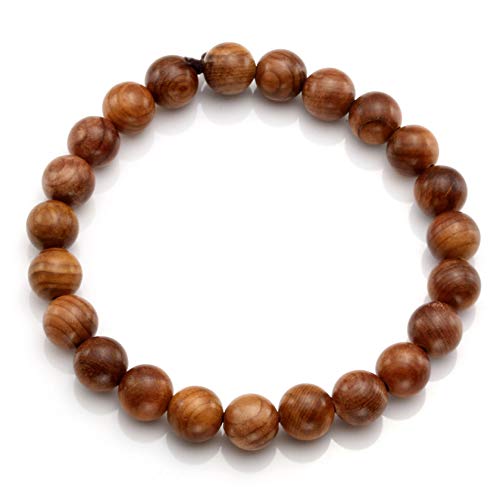 Jewelry Mens Womens Wood Beaded Stretch Bracelet - 8mm - color: Brown