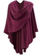Womens Open Front Poncho Sweater Wrap Topper Knitted Elegant Shawls Cape for Spring Fall Winter - color: Series 1-burgundy