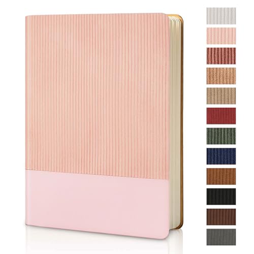 Lined Journal Notebook for Work College Ruled Note Book 5.79"x8.27" A5 PU Leather Daily Journaling 216 Pages for Women Men Writing Home School Supplies Business (Pink) - color: 05-Pink-1pack, style: A5 Lined 216pages