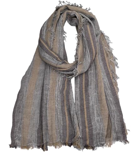 Artistic Retro Cotton And Linen Scarf, Plain Tie Dye Gradient Autumn And Winter New Soft Cotton Shawl - color: Light Gray