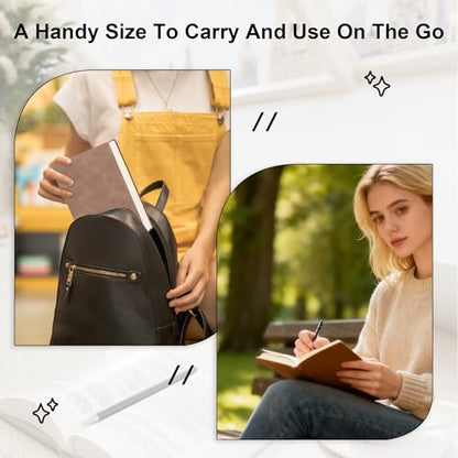 Thick Blank Journal Notebook 400 Pages 3.9 × 5.5 No Lines Soft Leather Pocket Blank Notebook for Women Drawing Book Memo Writing Sketch Diary Notebook Upgrade Page (khaki) - color: khaki