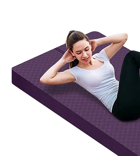 nuveti Large Exercise Mat - 15mm/20mm/30mm Thick Yoga Mat | Workout Mat for Fitness, Yoga, Pilates, Stretching & Floor Exercises for Women & Men with Free Carrying Bag - color: DarkPurple, size: 183X80X20MM