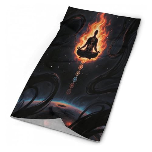 Blacklight Seven Chakra Yoga Meditation Neck Gaiter Personalized Soft Windproof Face Covers Cozy Winter Neck Warmer Gator Scarfs Multipurpose Fashion Breathable Bandana Face Mask Scarf for Adult
