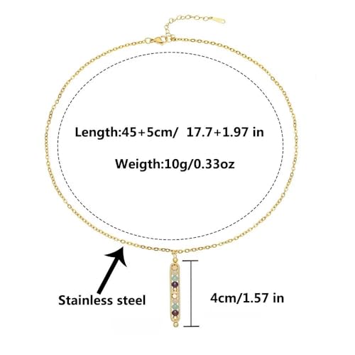 Healing Crystal Necklace for Women Men Natural Stone Beads Pendant Necklace Spiritual Anxiety Necklace Empath Protection New Beginnings Gifts Jewelry - color: Courage