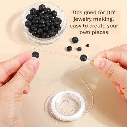 AD Beads 8mm Natural Round Loose Beads 110 Pieces, for Making 108 Mala Prayer Beads Necklace, Bracelet & Yoga Meditation, Jewelry Design (Black Lave) - color: Black Lave, size: 8mm-110pcs
