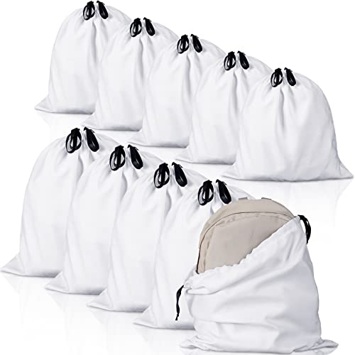 10 Pcs Dust Cover Bags Large Cotton Breathable Bags Dustproof Drawstring Storage Bag for Shoes Purses Handbags Travel Packing Luggage Organizer Home Storage, 2 Sizes