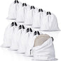 10 Pcs Dust Cover Bags Large Cotton Breathable Bags Dustproof Drawstring Storage Bag for Shoes Purses Handbags Travel Packing Luggage Organizer Home Storage, 2 Sizes