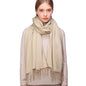 RIIQIICHY Women's Scarf Pashmina Shawls and Wraps for Evening Dress Bridesmaid Wedding Bridal Winter Warm Long Large Scarves - color: Beige