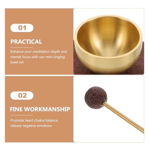 STAHAD Portable Mini Meditation Singing Bowl Set with Mallet and Cushion, Handmade Tibetan Sound Bowl for Yoga, Mindfulness, Chakra Balancing, and Travel Use