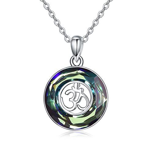 Palpitate Crystal Pendant Necklace 925 Sterling Silver Crystal Jewelry Christmas Gifts for Women - style: OM-06