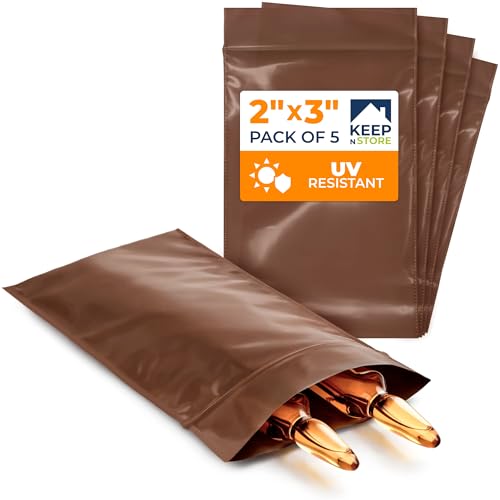 2"x 3" UV Protective Amber Zip Bags, Pack of 5 - Resealable Light-Blocking Plastic Bags for Packaging Light-Sensitive Products, Heavy Duty 3 mil Thick, Moisture Resistant Storage - size: 2"W x 3"L, style: Pack of 5