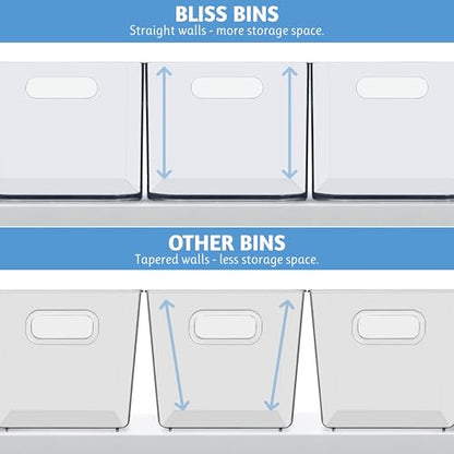 STORi Bliss 10" x 6" Open Clear Pantry Organizer Bin, Set of 4, Plastic Containers with Handle for Kitchen, Fridge, Cabinet, Closet, Bathroom, Undersink Storage Made in USA