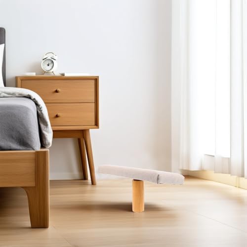 HANABASS Wooden Bench with Cushion, Seiza Stool Prayer Chair, Medium Size Beige for Adults 150cm+ Height, Ergonomic Posture Support for Zen and Prayer