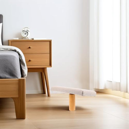 HANABASS Wooden Bench with Cushion, Seiza Stool Prayer Chair, Medium Size Beige for Adults 150cm+ Height, Ergonomic Posture Support for Zen and Prayer