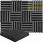Super Dash (12 Pieces) of 25 X 25 X 5 cm Wedge Black Acoustic Soundproofing Foam Studio Treatment Wall Panel Tiles DD1134 (Black - color: Black, size: 12 Pieces - 10x10x2 in