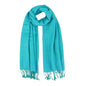 Silky Paisley Pashmina Shawl Scarf-Women's Soft Double-side Jacquard Pashminas Wrap for Evening Dress Travel Shawl - color: A-aqua